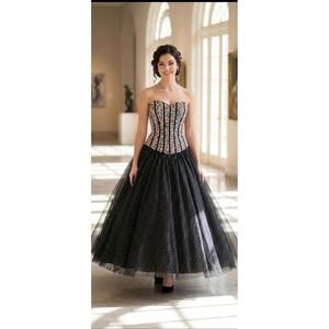 Prom Dress Ball Gown 8 Jeweled Voluminous Tulle Glam Whimsigoth Coquette New